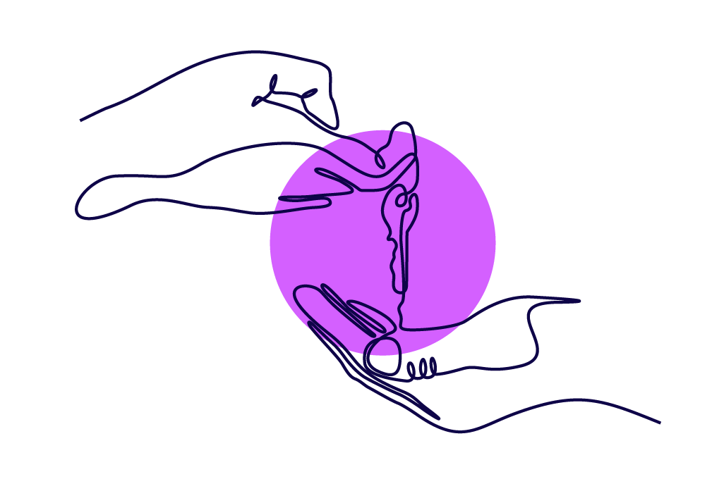 Handing over keys icon